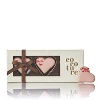 3 Cocoture Marcipanhjerter med pink chokolade i æske 54 g